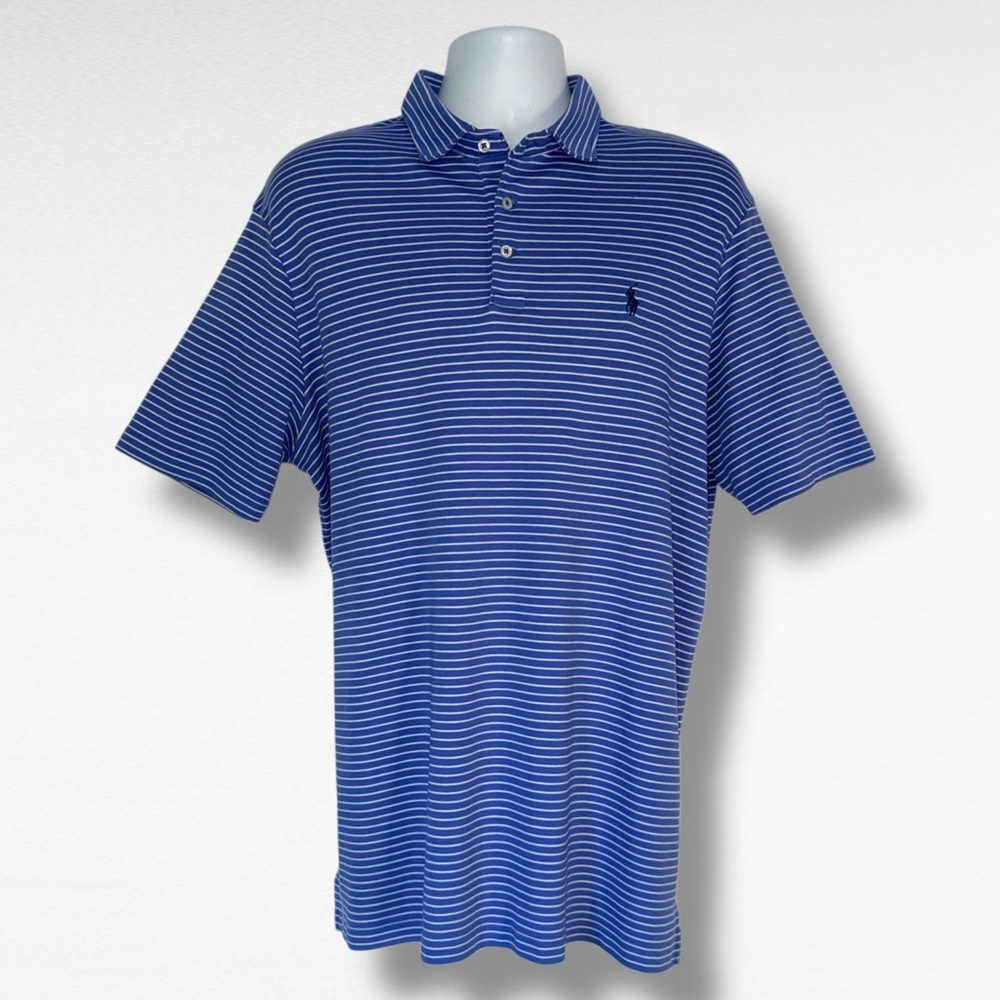 Polo Ralph Lauren Blue White Striped Polo Shirt Men’s XL Classic Fit